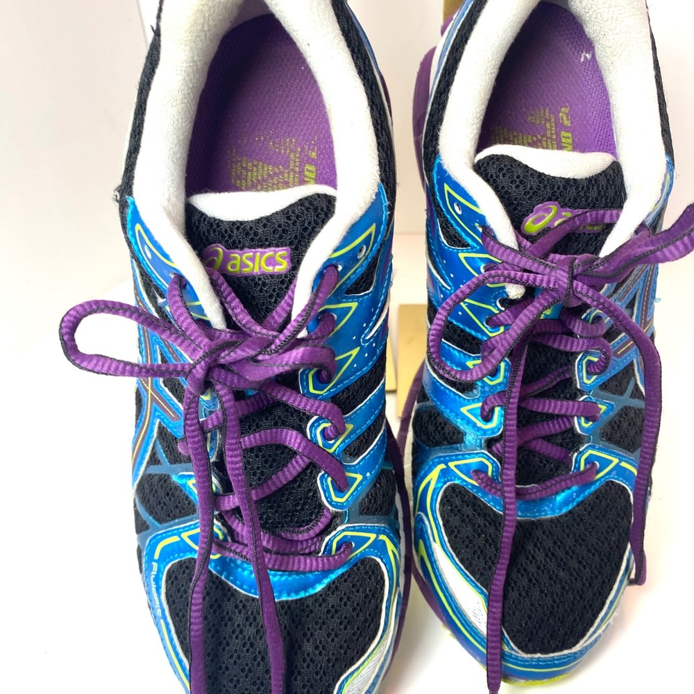 Asics Gel-Kayano 20 Womens Running Shoes‎ Blue Purple Neon Yellow T3N7N